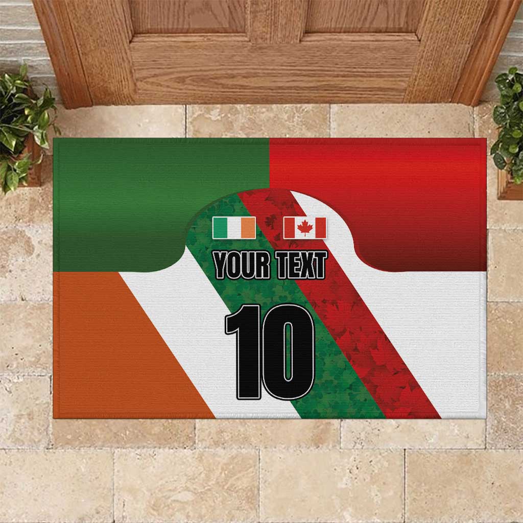 Custom Canada and Ireland Rubber Doormat Shamrocks and Maple Leaves