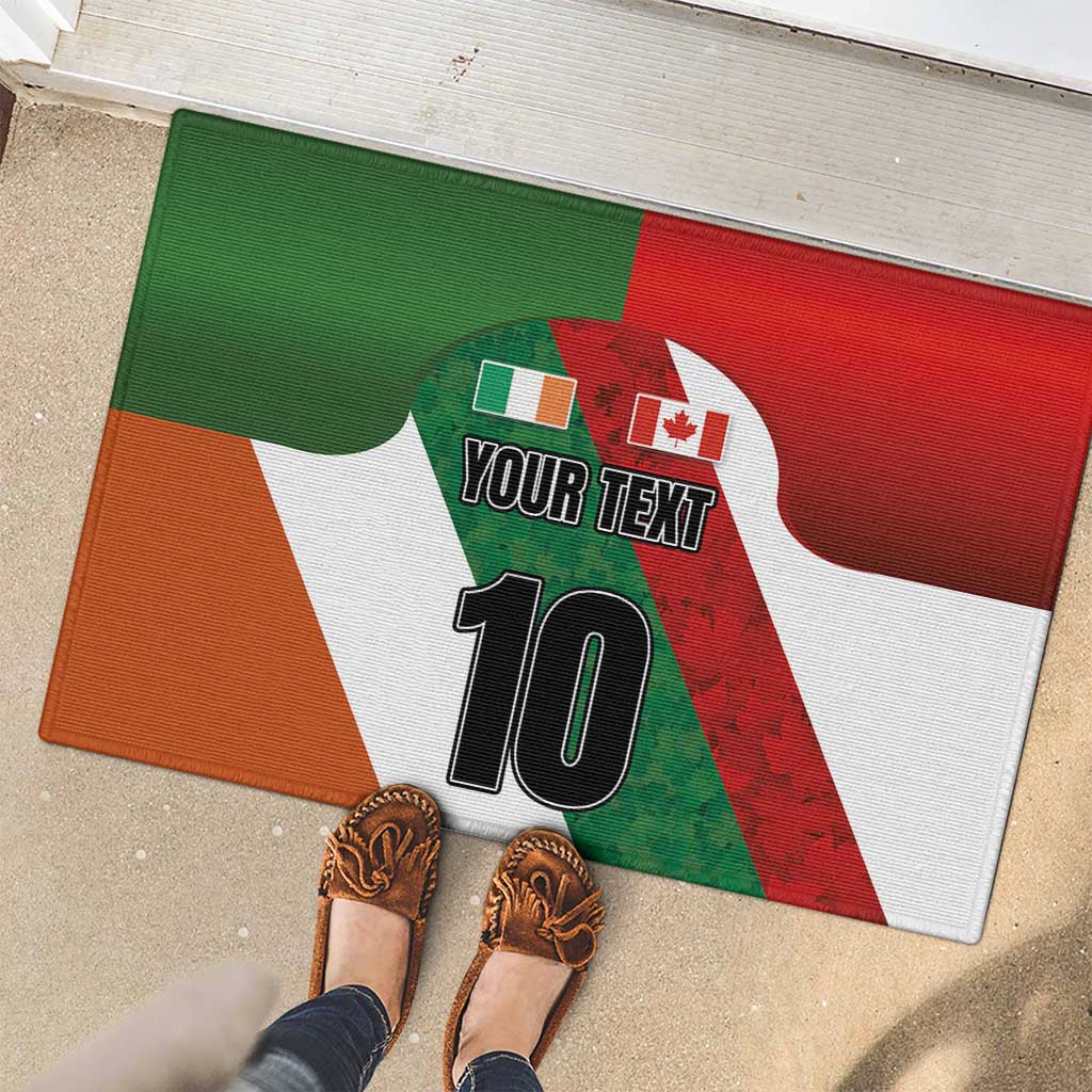 Custom Canada and Ireland Rubber Doormat Shamrocks and Maple Leaves