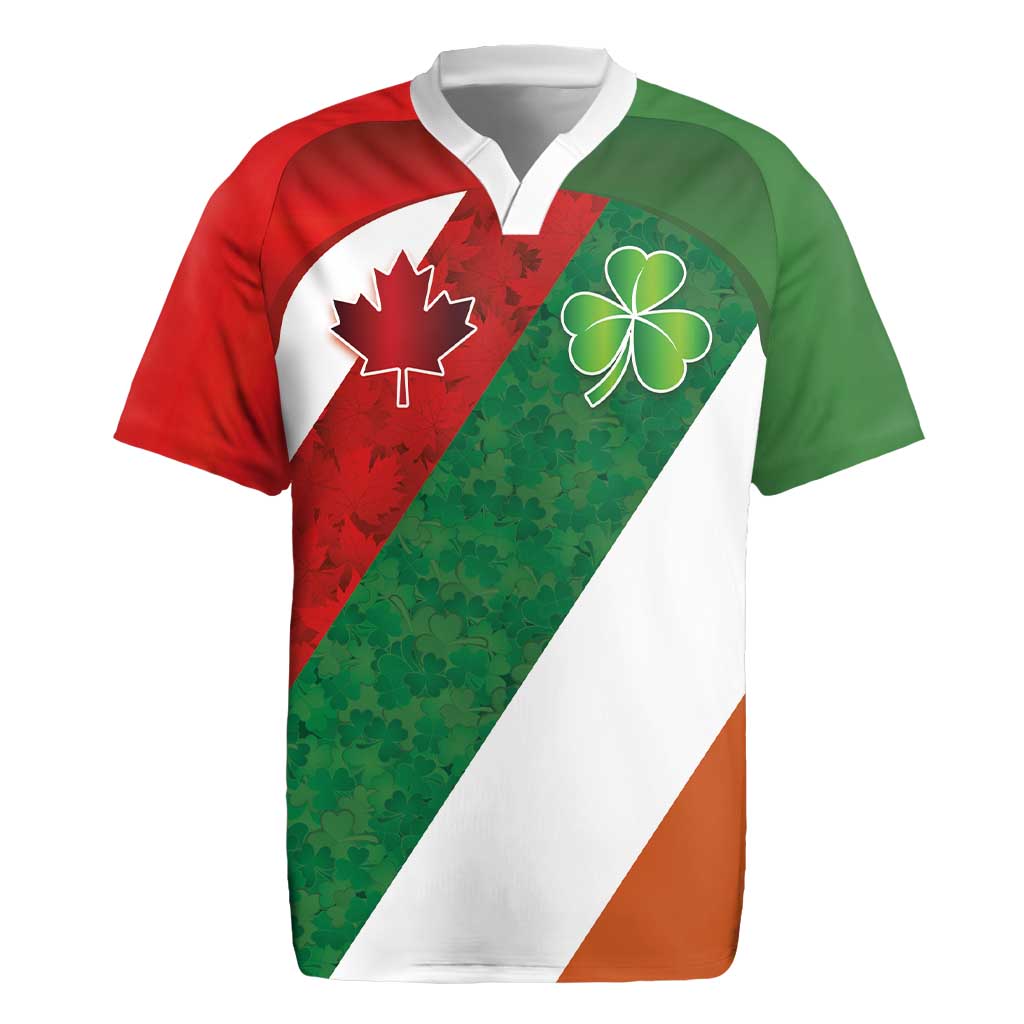 Custom Canada and Ireland Rugby Jersey Shamrocks and Maple Leaves