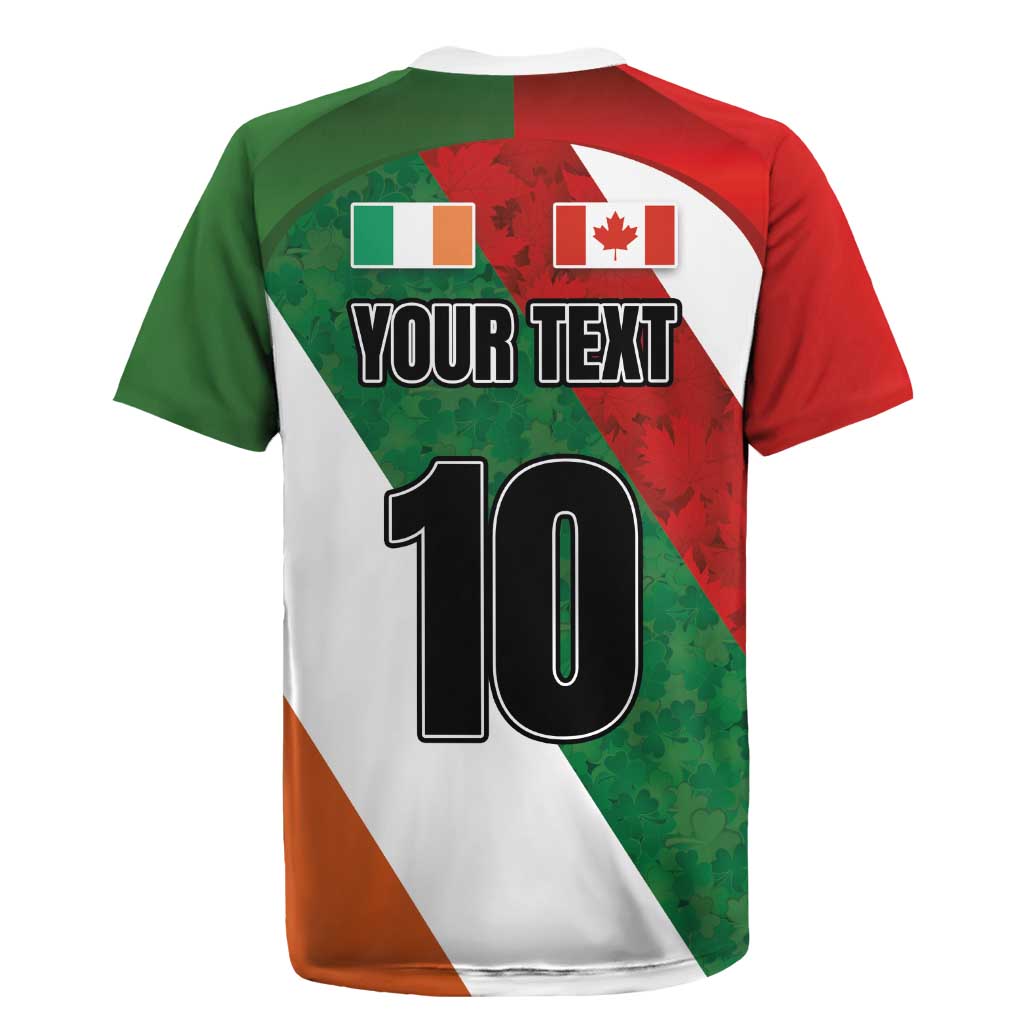 Custom Canada and Ireland Rugby Jersey Shamrocks and Maple Leaves