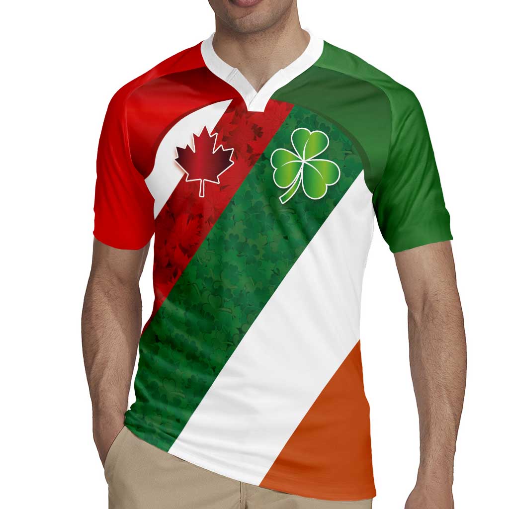 Custom Canada and Ireland Rugby Jersey Shamrocks and Maple Leaves