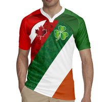 Custom Canada and Ireland Rugby Jersey Shamrocks and Maple Leaves