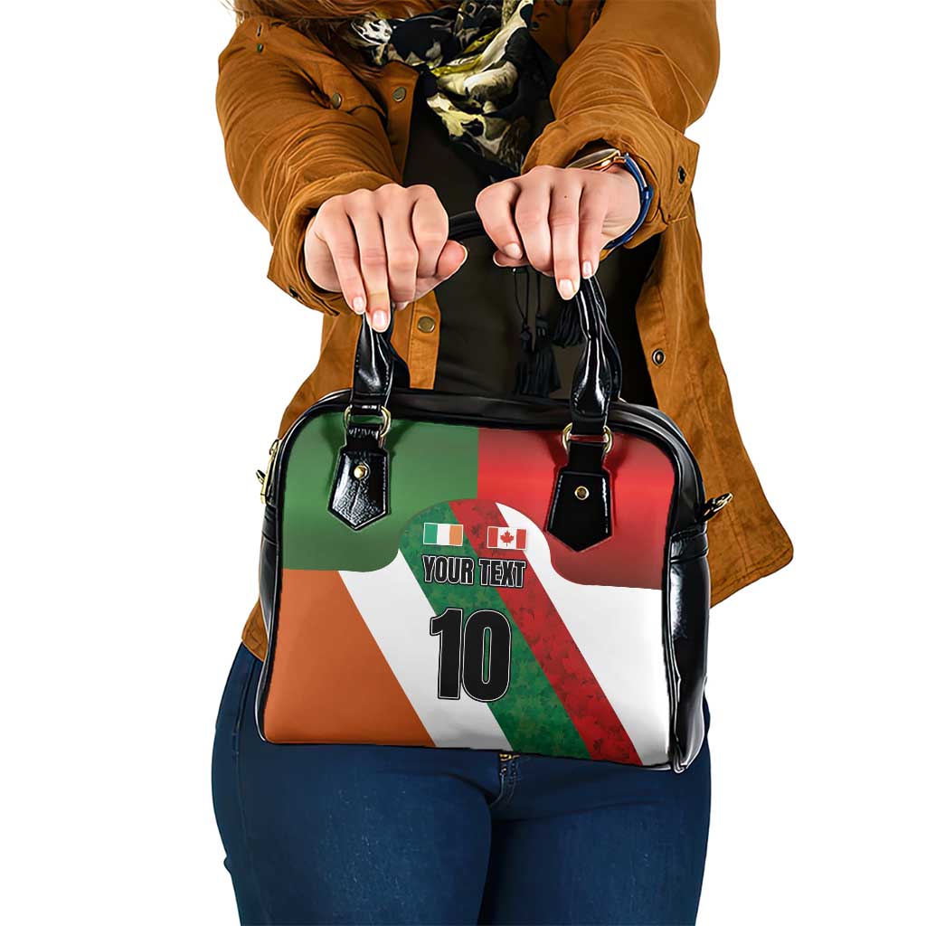 Custom Canada and Ireland Shoulder Handbag Shamrocks and Maple Leaves