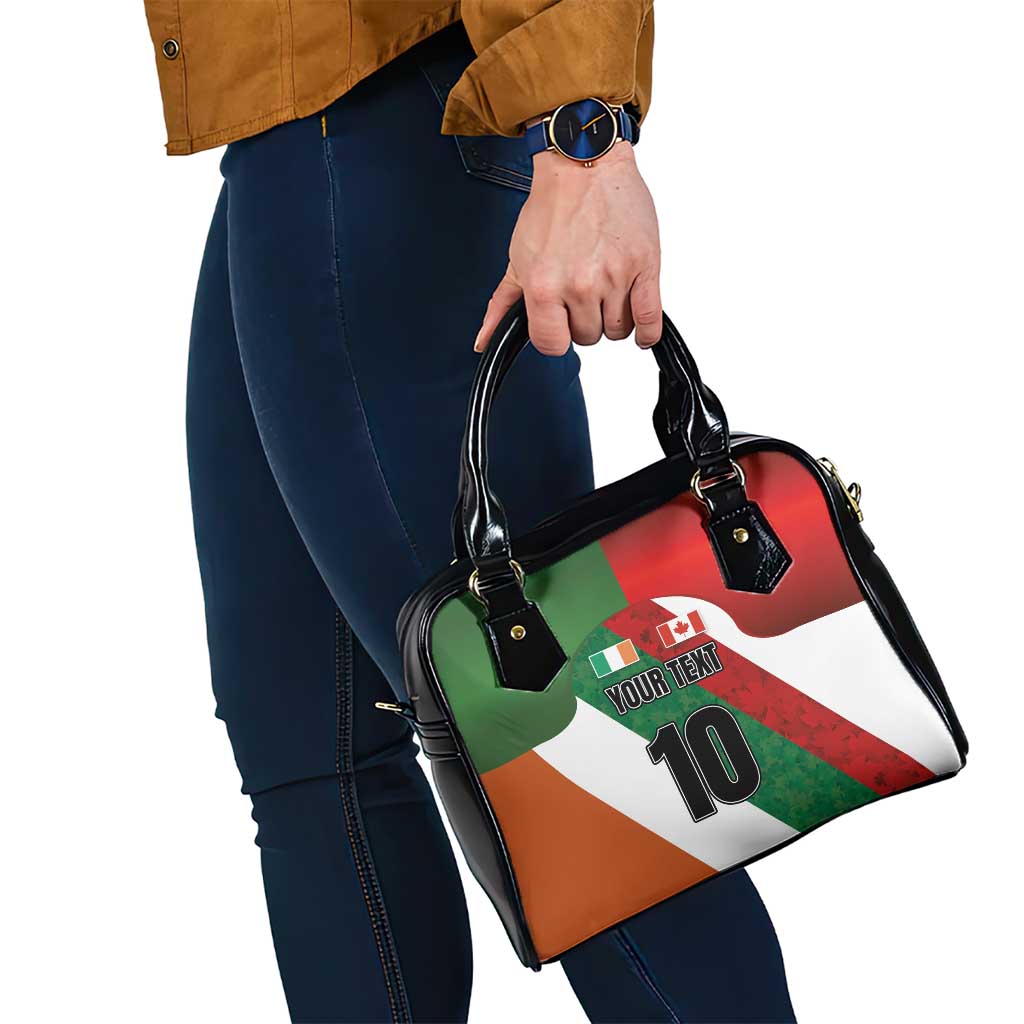 Custom Canada and Ireland Shoulder Handbag Shamrocks and Maple Leaves