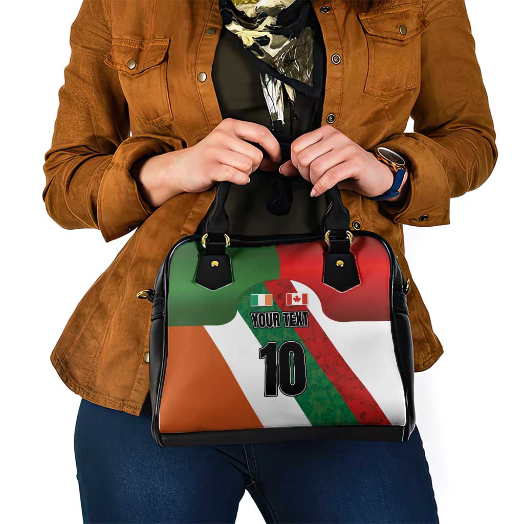 Custom Canada and Ireland Shoulder Handbag Shamrocks and Maple Leaves