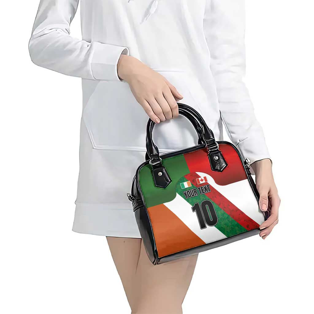 Custom Canada and Ireland Shoulder Handbag Shamrocks and Maple Leaves