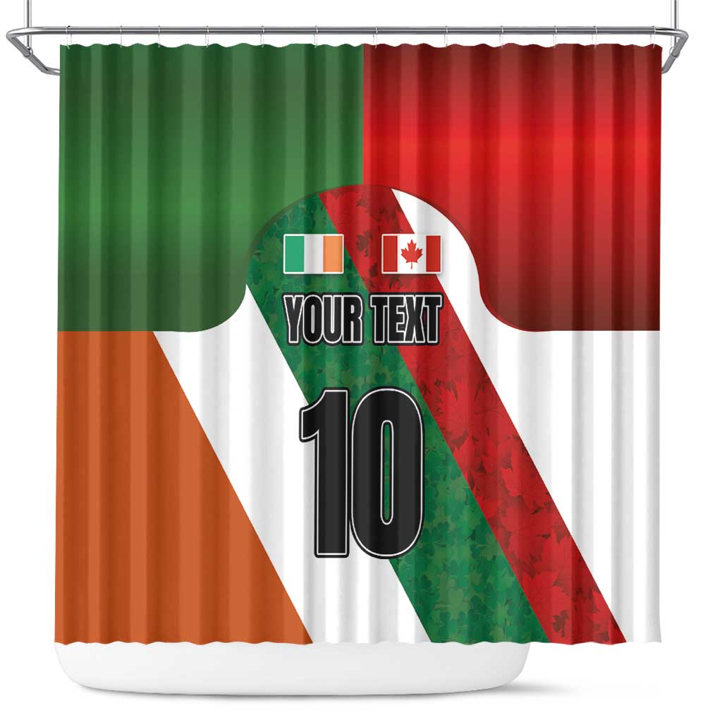 Custom Canada and Ireland Shower Curtain Shamrocks and Maple Leaves