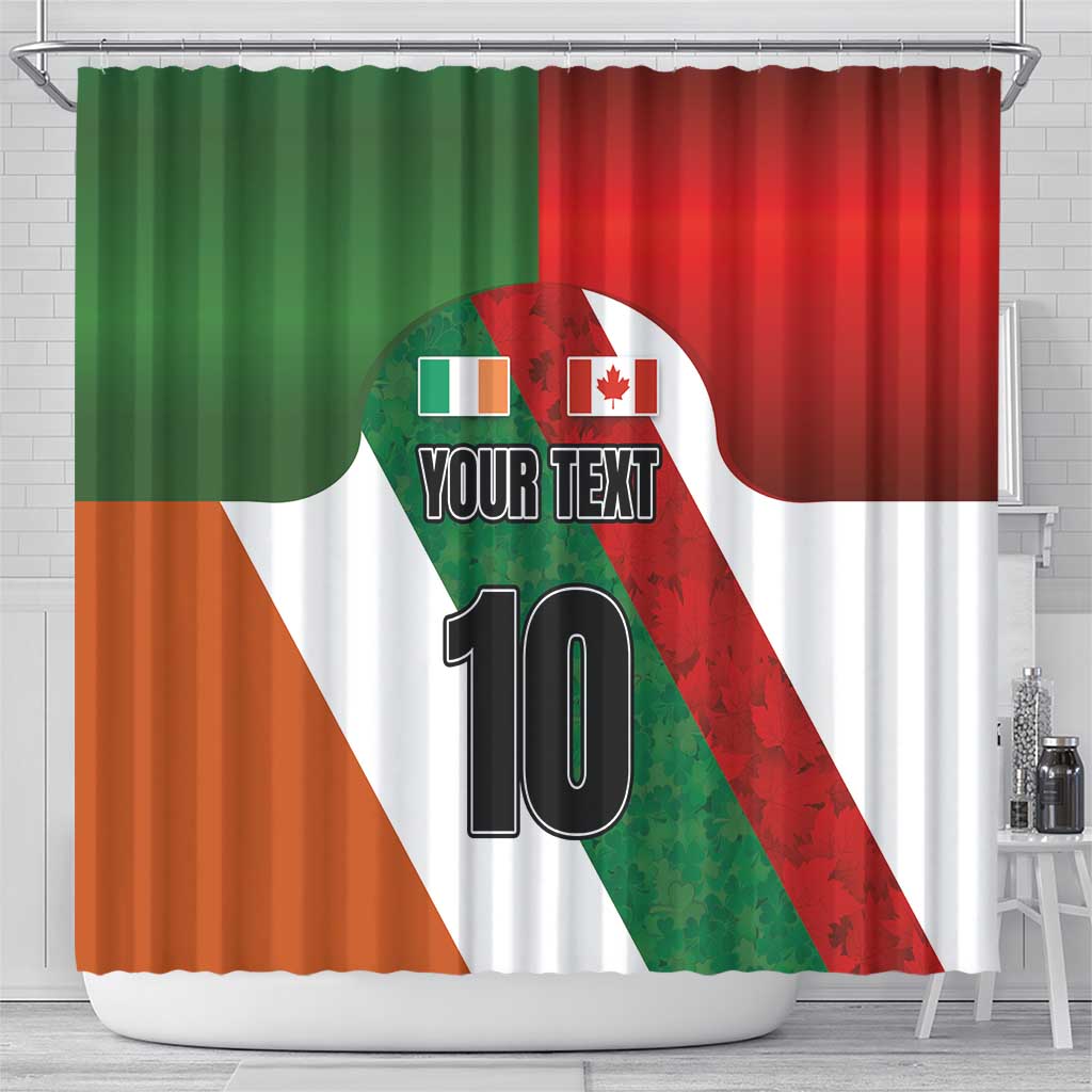 Custom Canada and Ireland Shower Curtain Shamrocks and Maple Leaves