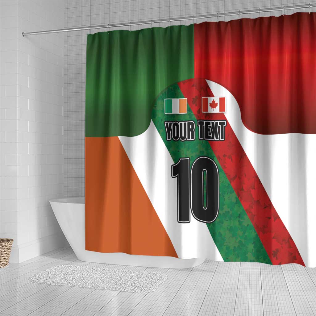 Custom Canada and Ireland Shower Curtain Shamrocks and Maple Leaves