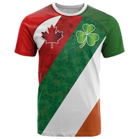 Custom Canada and Ireland T Shirt Shamrocks and Maple Leaves