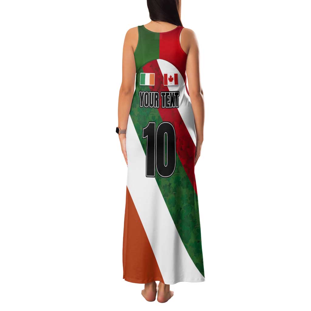 Custom Canada and Ireland Tank Maxi Dress Shamrocks and Maple Leaves
