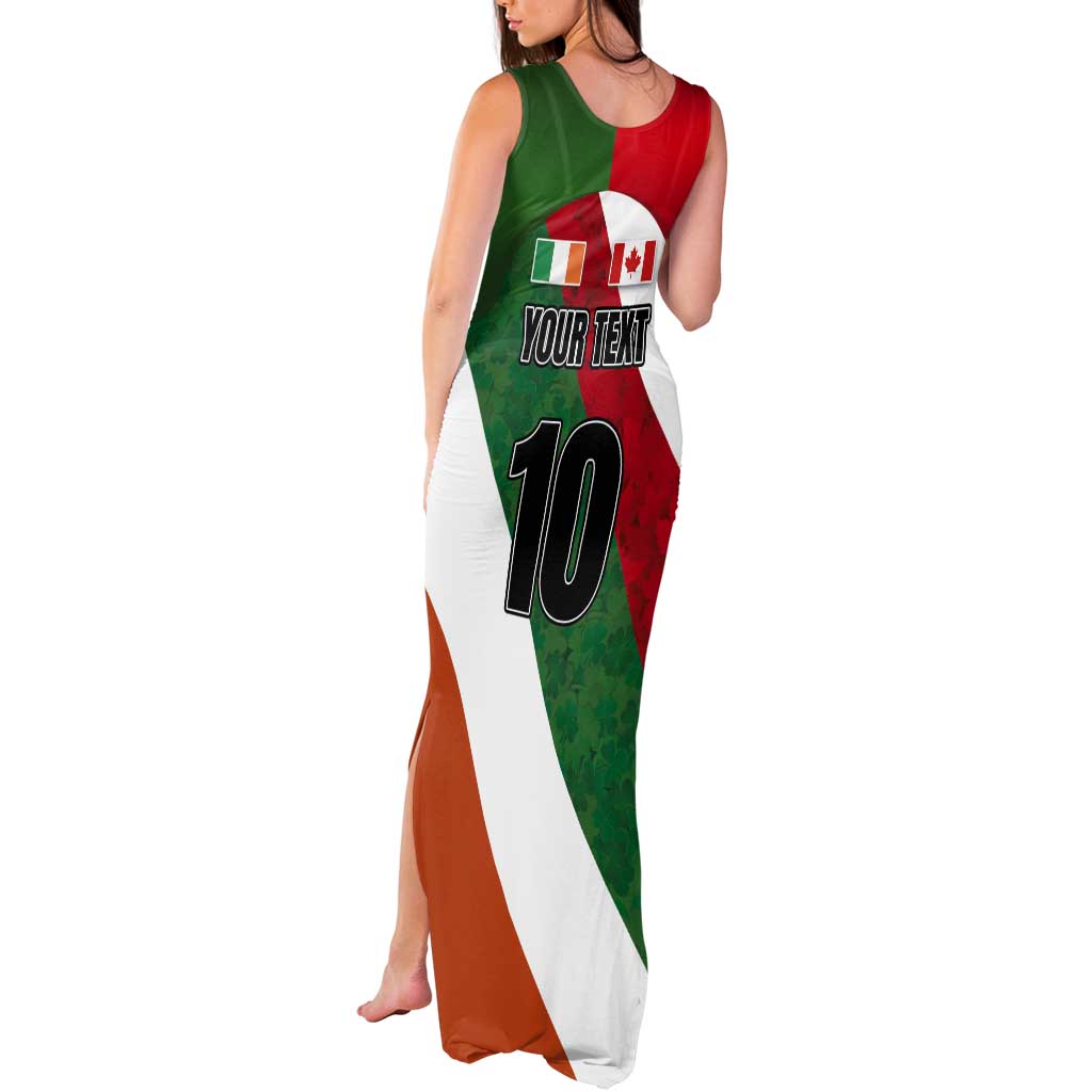 Custom Canada and Ireland Tank Maxi Dress Shamrocks and Maple Leaves