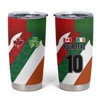 Custom Canada and Ireland Tumbler Cup Shamrocks and Maple Leaves