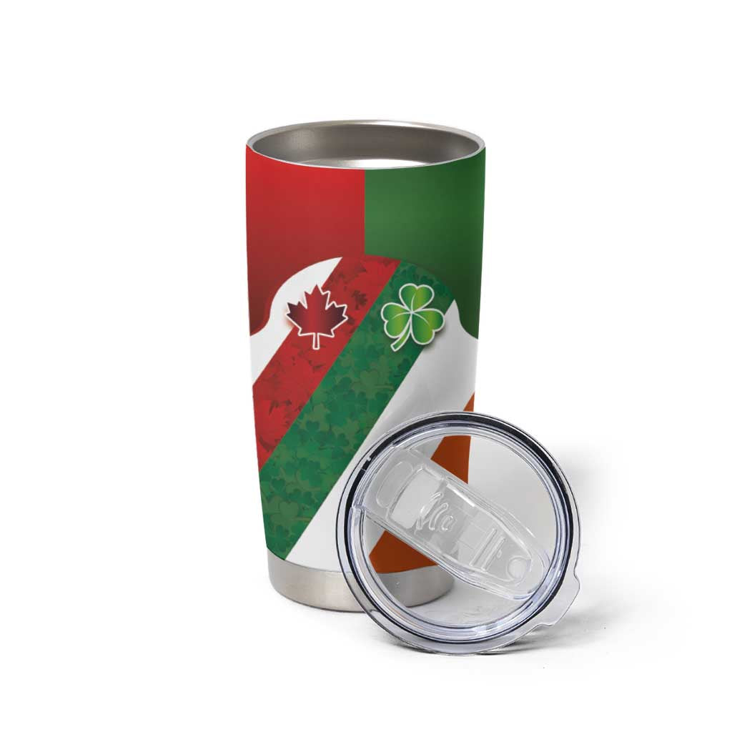 Custom Canada and Ireland Tumbler Cup Shamrocks and Maple Leaves