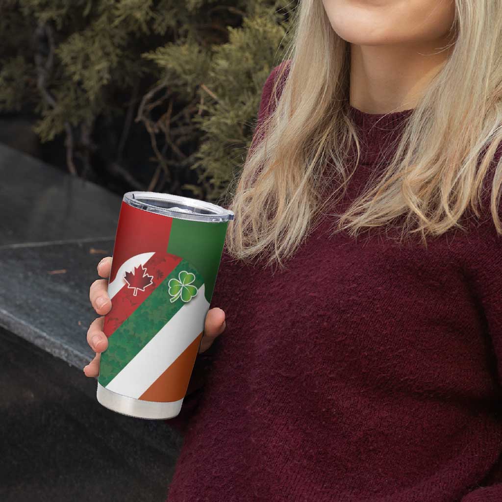 Custom Canada and Ireland Tumbler Cup Shamrocks and Maple Leaves