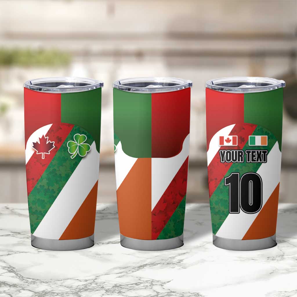 Custom Canada and Ireland Tumbler Cup Shamrocks and Maple Leaves