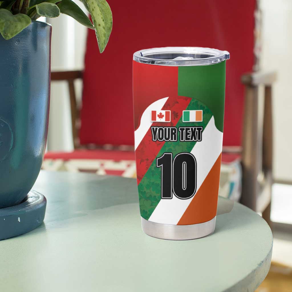 Custom Canada and Ireland Tumbler Cup Shamrocks and Maple Leaves