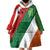 Custom Canada and Ireland Wearable Blanket Hoodie Shamrocks and Maple Leaves