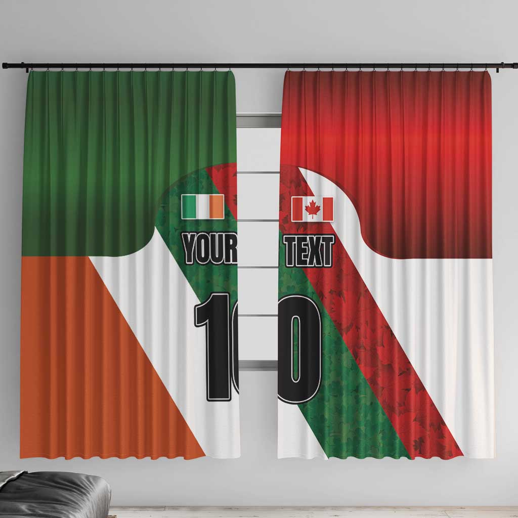 Custom Canada and Ireland Window Curtain Shamrocks and Maple Leaves