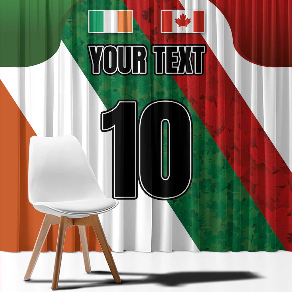 Custom Canada and Ireland Window Curtain Shamrocks and Maple Leaves