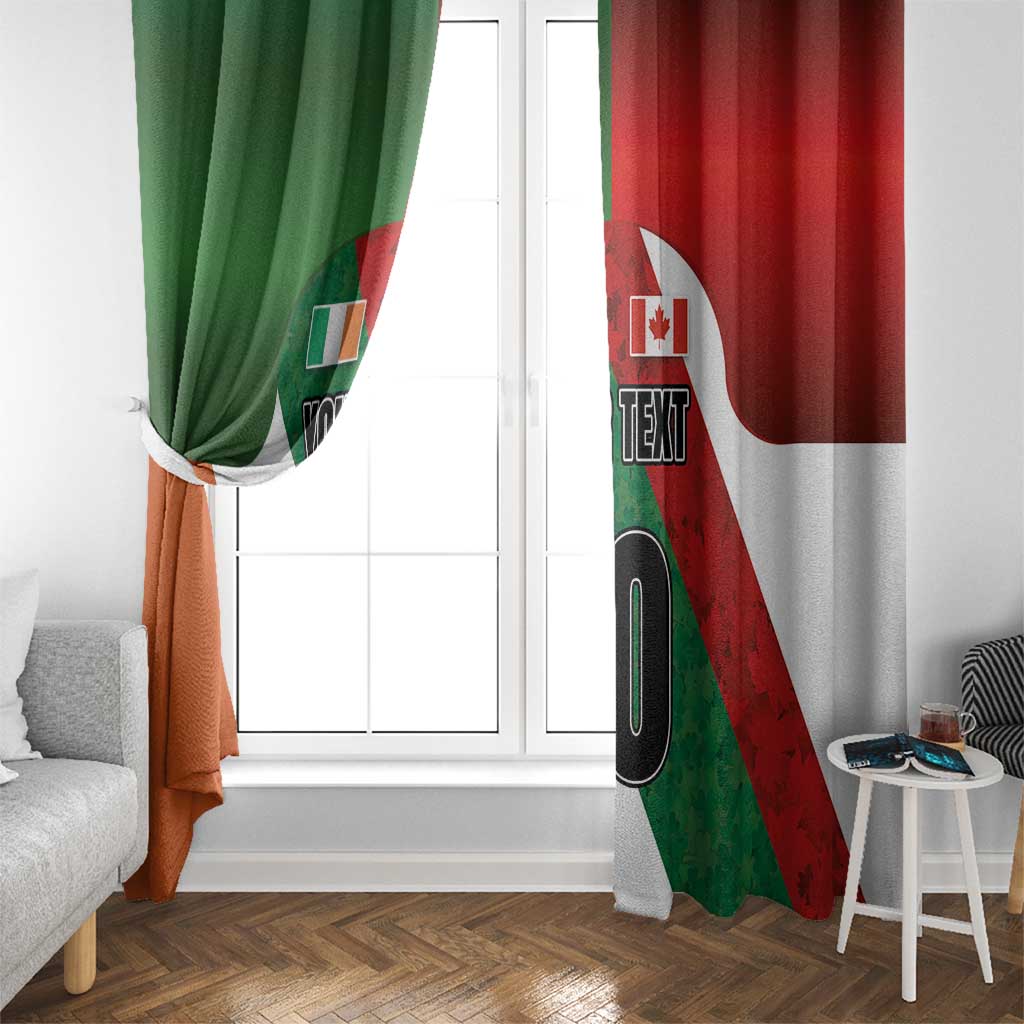 Custom Canada and Ireland Window Curtain Shamrocks and Maple Leaves