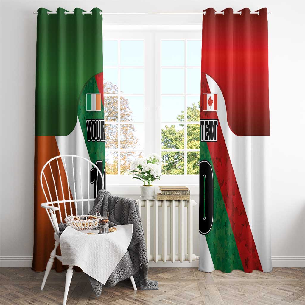 Custom Canada and Ireland Window Curtain Shamrocks and Maple Leaves