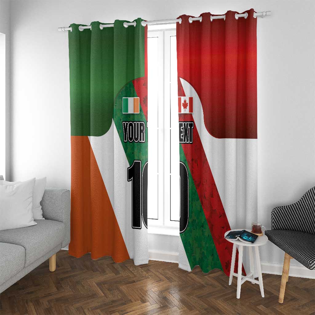 Custom Canada and Ireland Window Curtain Shamrocks and Maple Leaves