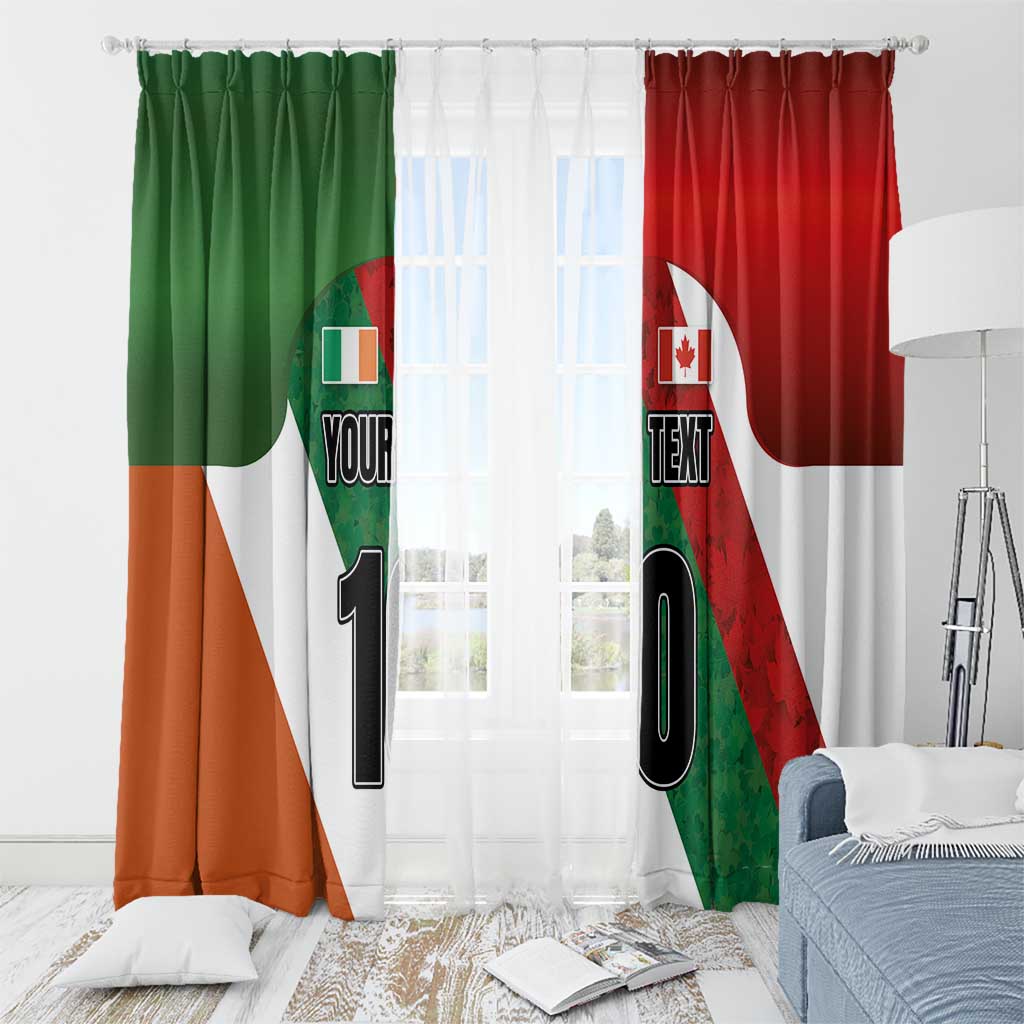 Custom Canada and Ireland Window Curtain Shamrocks and Maple Leaves