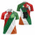 Custom Canada and Ireland Women Polo Shirt Shamrocks and Maple Leaves