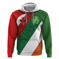 Custom Canada and Ireland Zip Hoodie Shamrocks and Maple Leaves