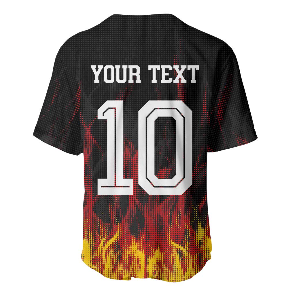 Custom Germany Football Baseball Jersey Flames Dot Patterns Sport