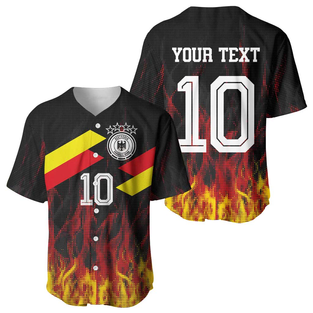 Custom Germany Football Baseball Jersey Flames Dot Patterns Sport