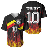 Custom Germany Football Baseball Jersey Flames Dot Patterns Sport