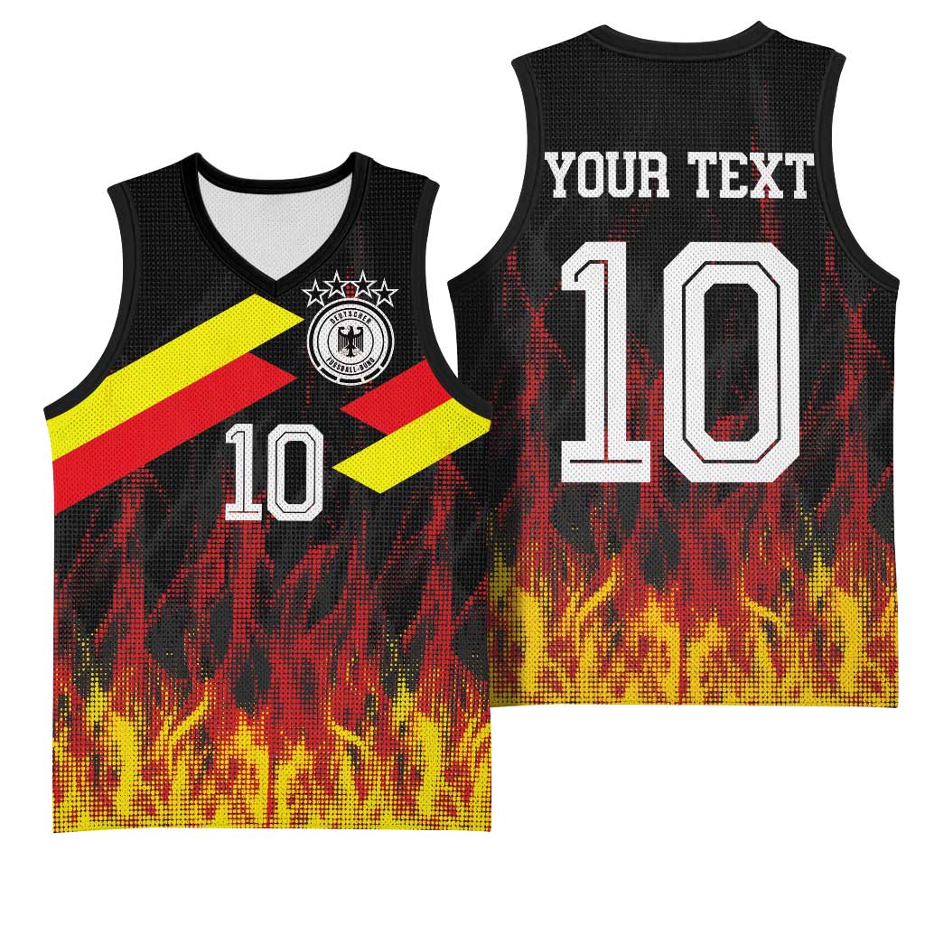 Custom Germany Football Basketball Jersey Flames Dot Patterns Sport