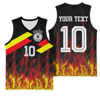Custom Germany Football Basketball Jersey Flames Dot Patterns Sport