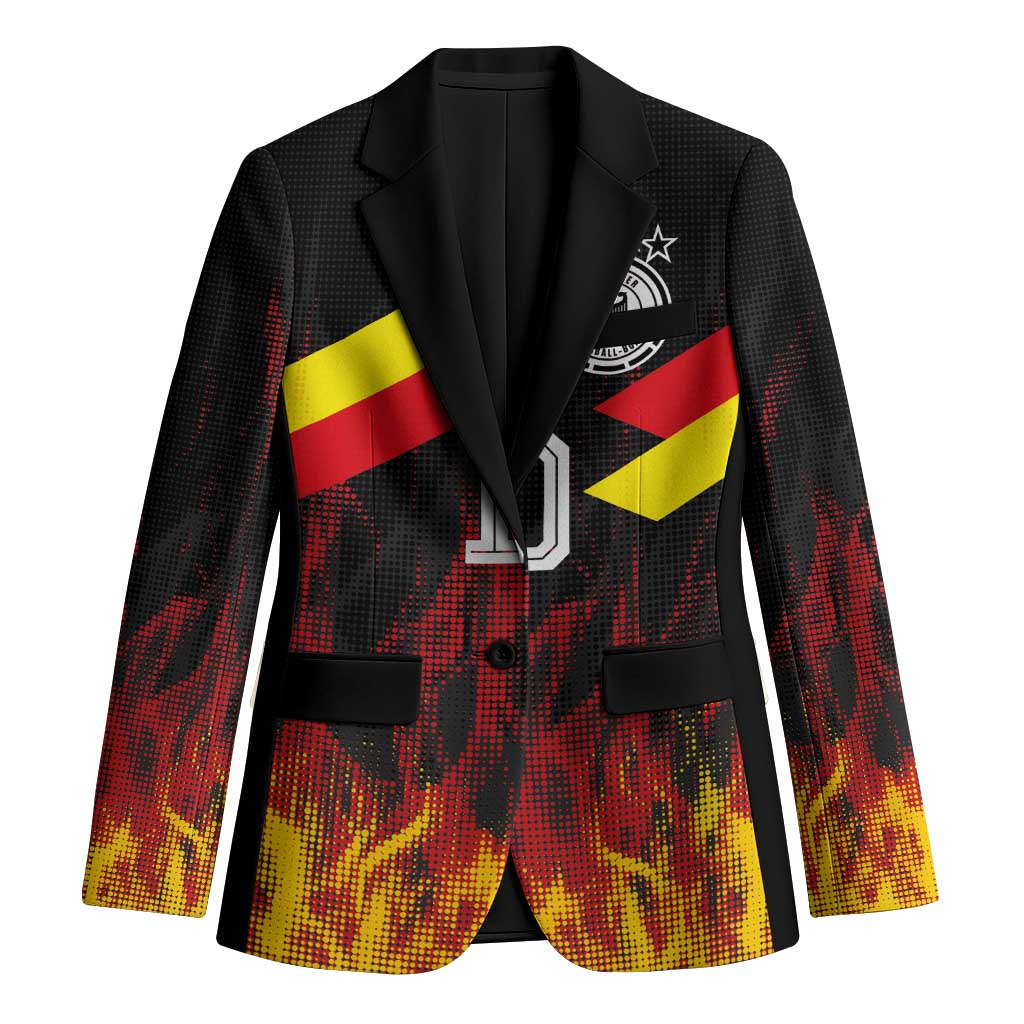 Custom Germany Football Blazer Flames Dot Patterns Sport