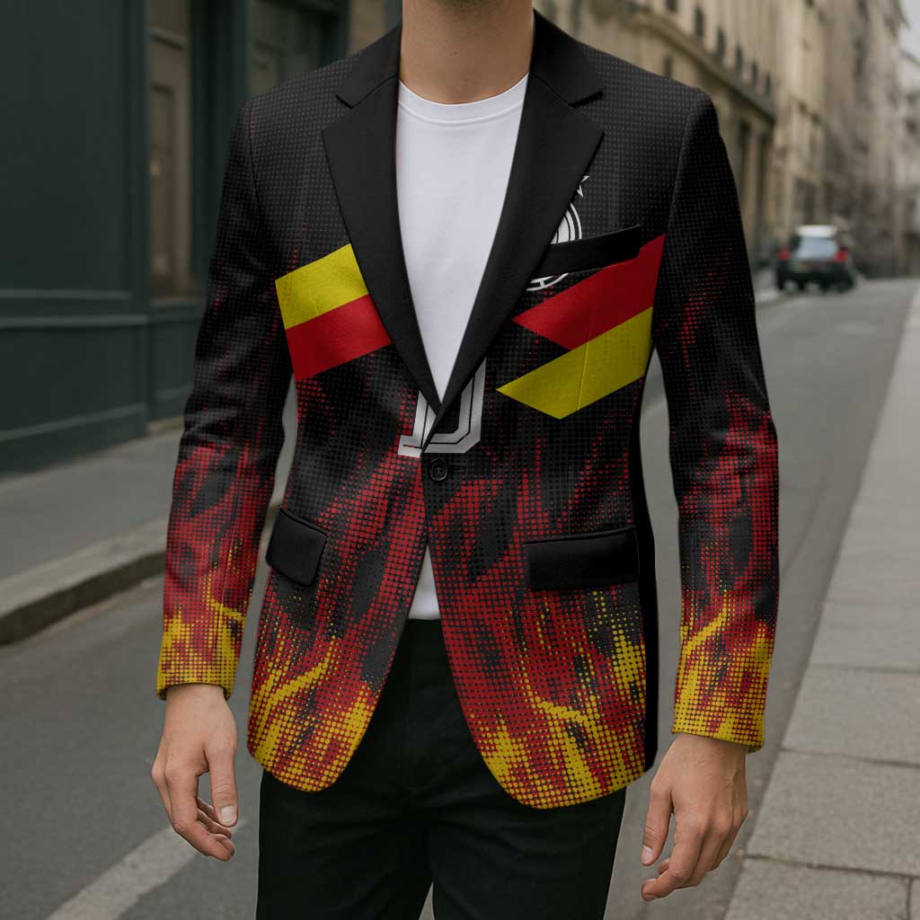 Custom Germany Football Blazer Flames Dot Patterns Sport