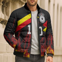 Custom Germany Football Bomber Puffer Jacket Flames Dot Patterns Sport