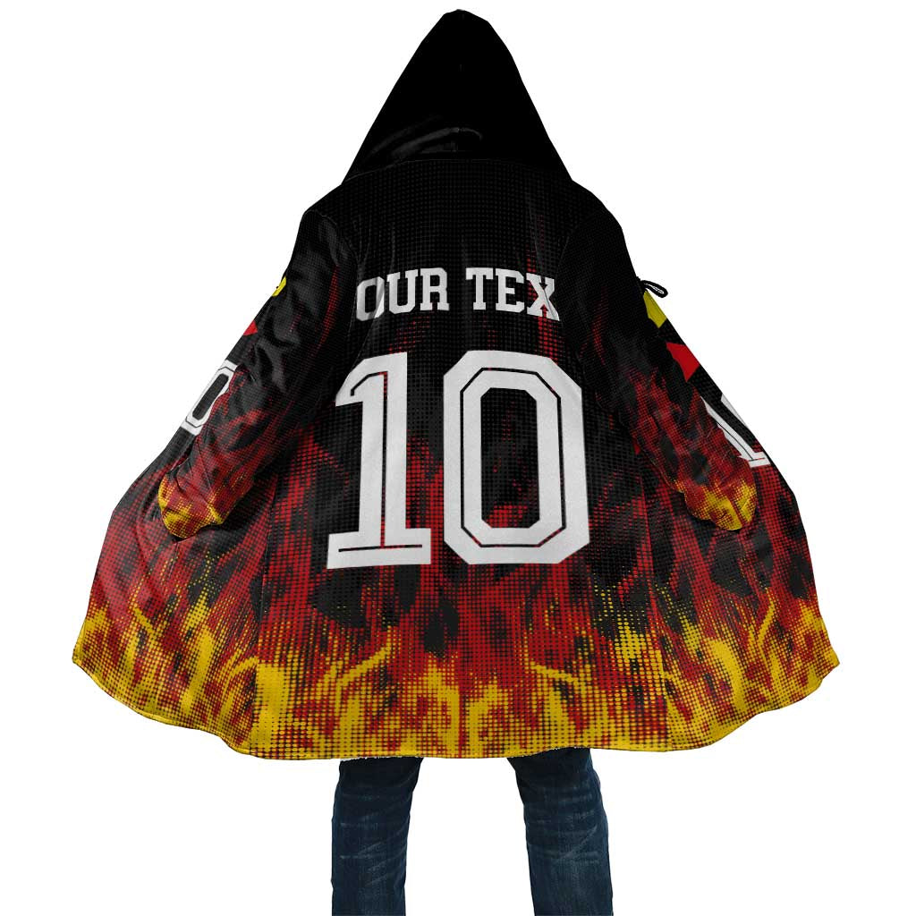 Custom Germany Football Cloak Flames Dot Patterns Sport