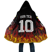 Custom Germany Football Cloak Flames Dot Patterns Sport