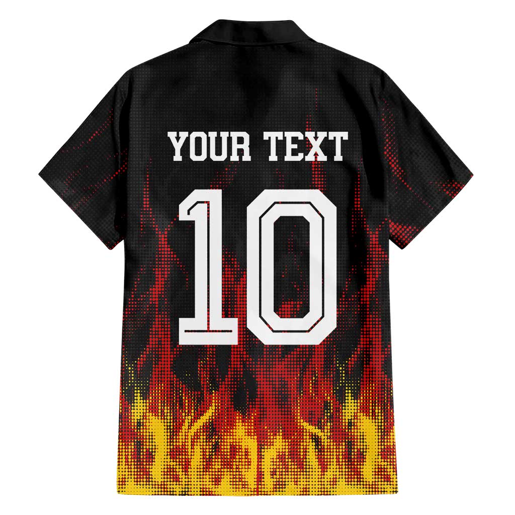 Custom Germany Football Hawaiian Shirt Flames Dot Patterns Sport