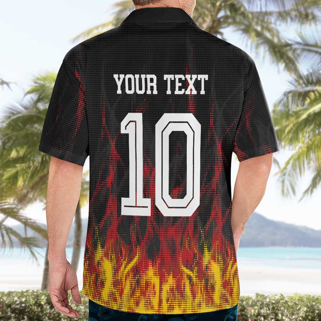 Custom Germany Football Hawaiian Shirt Flames Dot Patterns Sport
