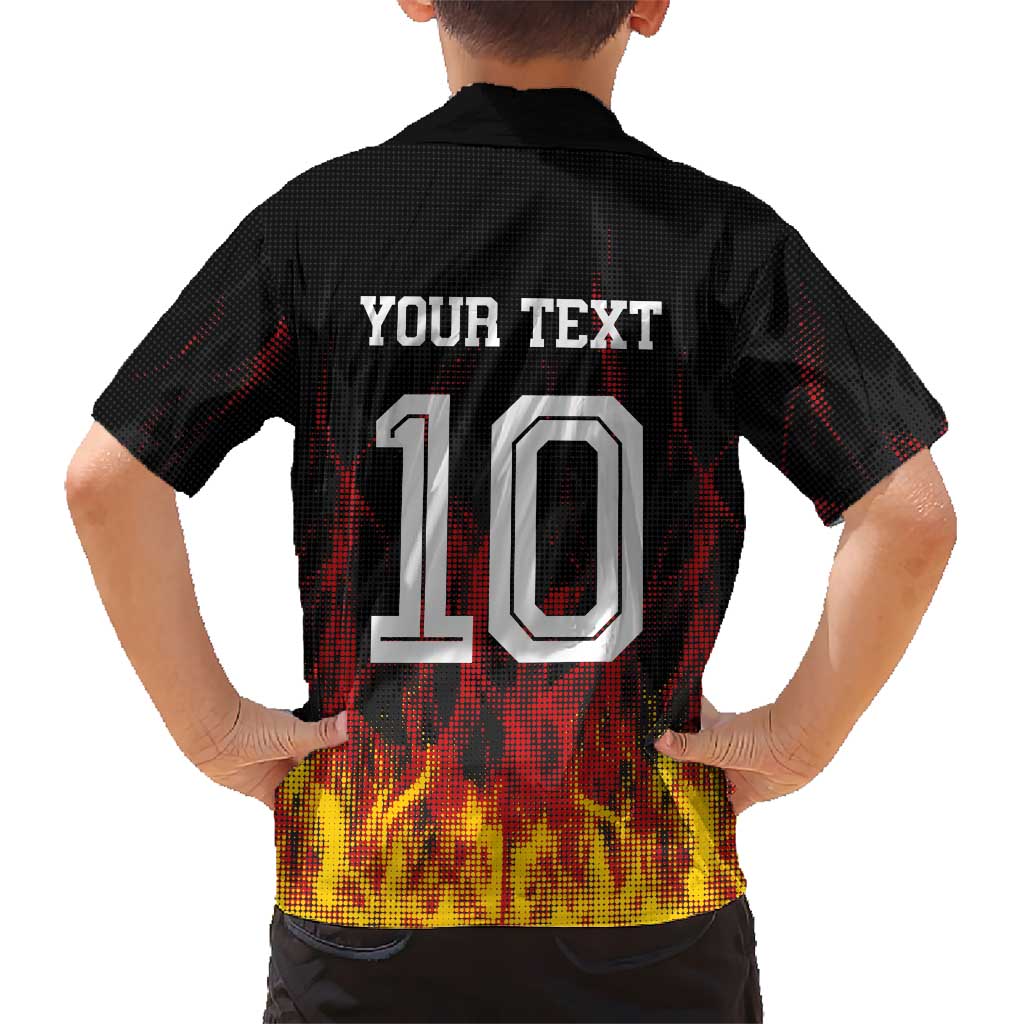 Custom Germany Football Hawaiian Shirt Flames Dot Patterns Sport