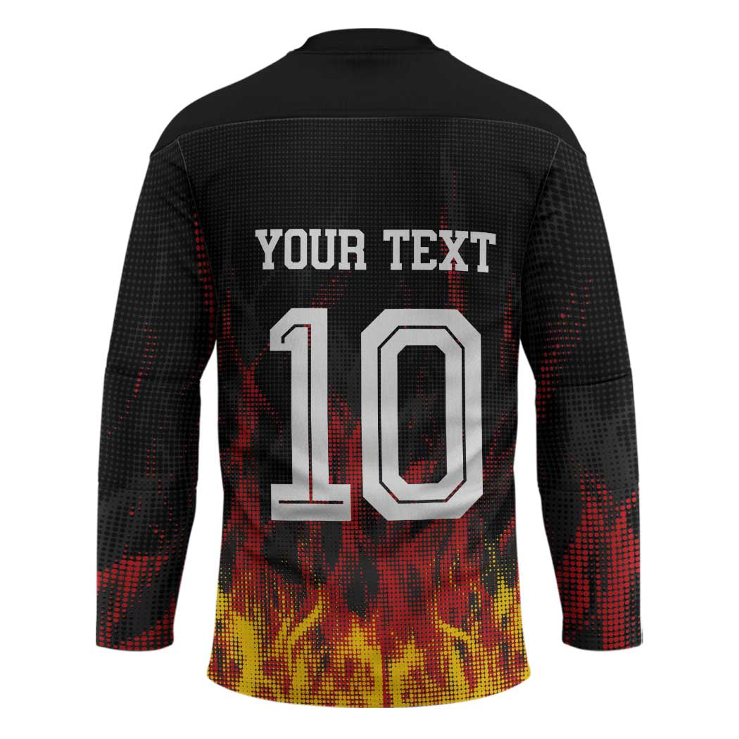 Custom Germany Football Hockey Jersey Flames Dot Patterns Sport