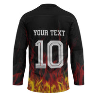 Custom Germany Football Hockey Jersey Flames Dot Patterns Sport