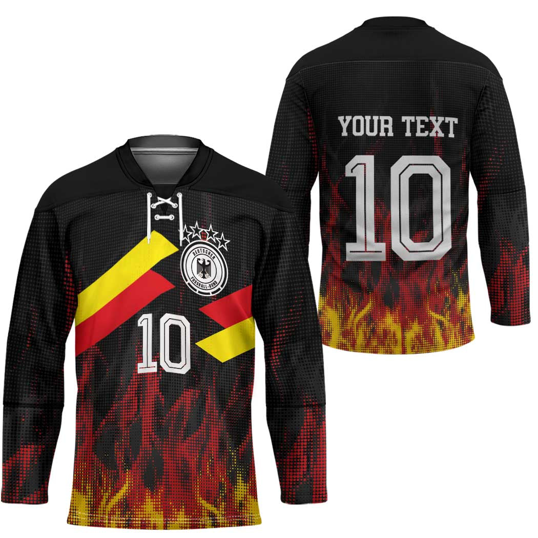 Custom Germany Football Hockey Jersey Flames Dot Patterns Sport