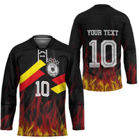 Custom Germany Football Hockey Jersey Flames Dot Patterns Sport