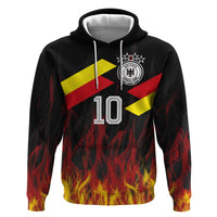 Custom Germany Football Hoodie Flames Dot Patterns Sport
