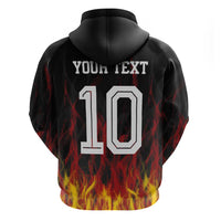 Custom Germany Football Hoodie Flames Dot Patterns Sport