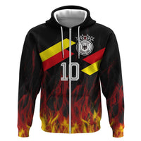 Custom Germany Football Hoodie Flames Dot Patterns Sport